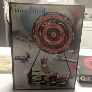Game night dart drinking game